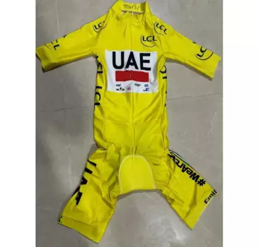 Костюм для велоспорта лазерной резки, желтый костюм для команды ОАЭ TDF, 2024