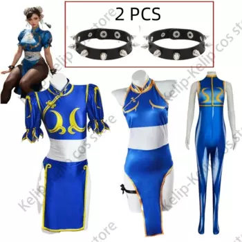 Костюмы для косплея Chun Li, голубое платье чонсам, суторто, Faita Games, костюм для косплея Чжун ли, одежда для Хэллоуина