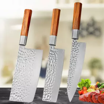Кованый кухонный нож из дамасской стали, резец для мяса высокой твердости, острый шеф-нож, удобный ромбовидный резак