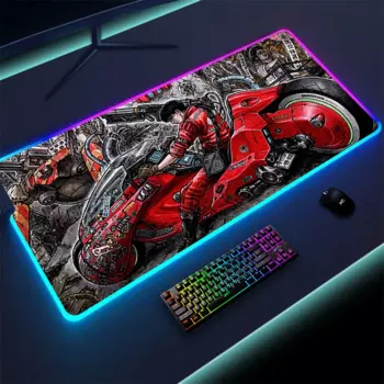 Коврик для мыши с Rgb-подсветкой для ноутбука, компьютерный Настольный коврик для клавиатуры, коврик для мыши, аниме компьютерный коврик