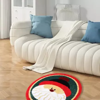 Коврики для ванной комнаты Santa | Круглый коврик для душа Санта-Клауса | Противоскользящий ковер для ванной, коврик для душа, мягкий и впитывающий полиэстеровый коврик