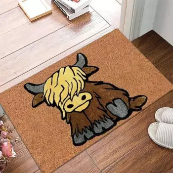 Коврики Highland из коровьей кожи для ванной, нескользящий коврик для ванной в фермерском стиле, коврик для ванной Highland из коровьей кожи, деревенский деревянный напольный коврик для ванной, Впитывающий Коврик