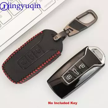 Кожаный чехол для ключей jingyuqin для Volkswagen Vw Touareg 2020 2019 2018, сумка для ключей от автомобиля/чехол-кошелек-держатель, брелки