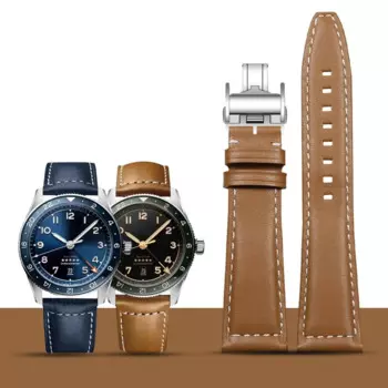 Кожаный мужской ремешок с ремешком для часов Longines Forerunner Blue Comcas Master Tissot Speed 21 22 мм