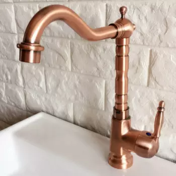 Кран для ванной комнаты античная красная медь 360 градусов Поворотный кран для бассейна водопроводный кран с одной ручкой для холодной и горячей воды Nnf401