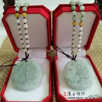 Красивый ручной амулет Carven jadeite, подвеска на удачу с нефритовым бисером, ожерелье с драконом и Фениксом