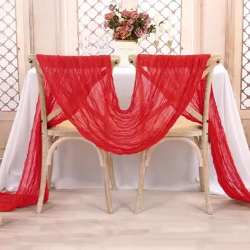 Дорожка для стола, полиэстер/хлопок, красный