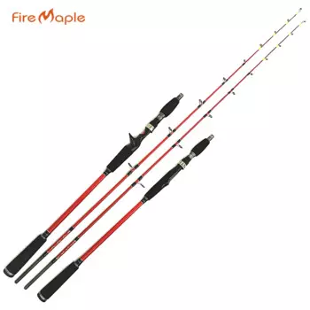 Красная спиннинговая Удочка Fire Maple 1,5/1,68/1,8 м, 5 футов, твердый наконечник, мягкое спиннинговое удилище для морской рыбалки, карбоновое удилище для охоты