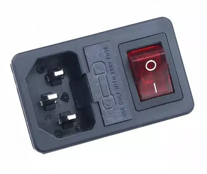 Красный кулисный выключатель с предохранителем ELESAVEE 10А