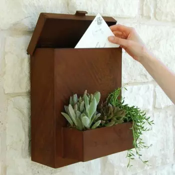 Красный металлический почтовый ящик, современный почтовый ящик, corten стальной почтовый ящик с подвесной стеной