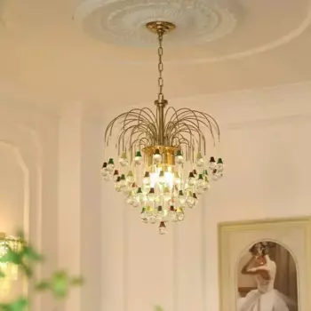 Красочная стеклянная подвеска, ретро Французская романтическая гостиная и спальня