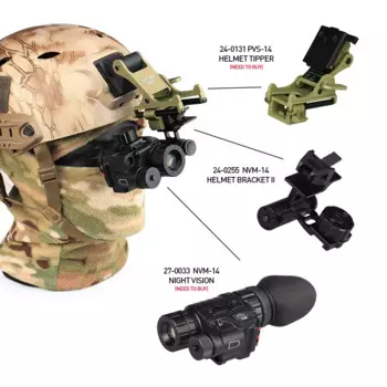 Крепление ночного видения для охоты PVS14 NVG адаптер NVM-14 шлем кронштейн II для Rhino крепление PVS-14 шлем самосвал gs24-0255