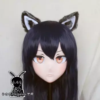 (Кролик 19) Смола Crossdress Красивая девушка 3/4 Голова BJD Кукла Маска Мультфильм Аниме Arknights Texas Косплей Маска кигуруми Трансвестит