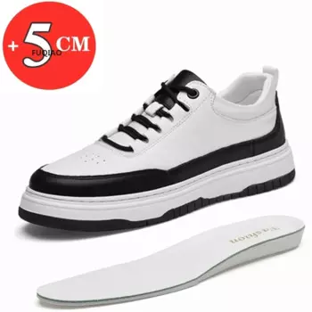 Кроссовки мужские из натуральной кожи, на скрытом каблуке 5 см