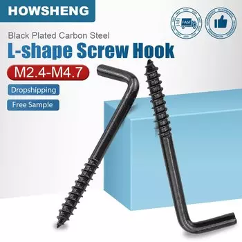 Крючковые винты HOWSHENG 5-40 шт., черные