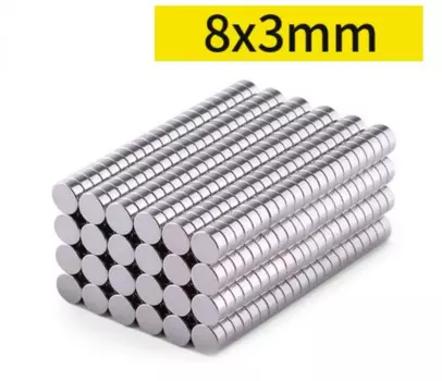 Круглый неодимовый магнит NdFeB N35, 20/50/100/200/500 шт., 8x3, супермощный небольшой постоянный магнитный диск imanes