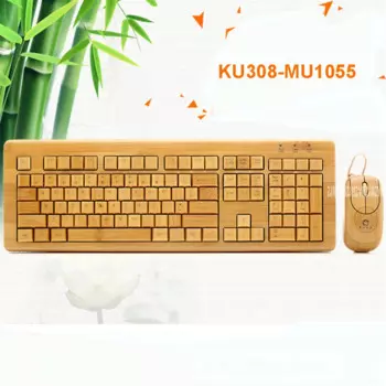 KU308-MU1055 1600DPI проводная мышь и клавиатура, комбинированная USB стандартная бамбуковая игровая мышь Teclado Mecanico, игровой набор для офиса, ноутбука