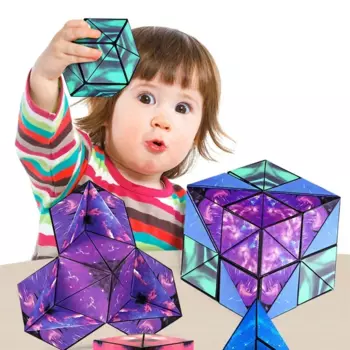 Кубики геометрический Регулируемый магнитный кубик 3D декомпрессионное мышление обучение детская головоломка кубик-головоломка декомпрессионные игрушки