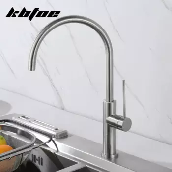 Кухонный кран из матового никеля смеситель для раковины горячей и холодной воды с поворотом на 360 градусов, черный современный кран из нержавеющей стали