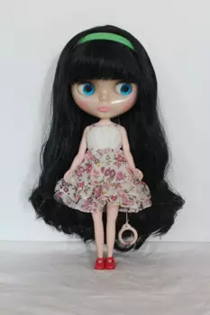 Кукла Blygirl Blyth с челкой, черные волосы, Обнаженная кукла, прозрачная кожа, обычная самодельная кукла с шарнирами 7 для смены макияжа