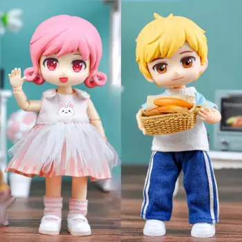 Кукла YMY OB11 шарнирная с подвижным лицом ГК, фигурки 1/12bjd, аниме модель куклы-сюрприз, включая кукольную голову, тело, одежду, обувь