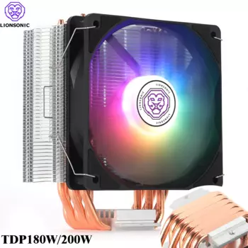 Кулер для ЦП с 6 тепловыми трубками, ШИМ, 4 контакта, 120 мм, RGB вентилятор для ПК, тихий вентилятор для Intel LGA 1700 1200 1150 1155 1356 X79 X99 AMD AM4, охлаждающий вентилятор для ЦП