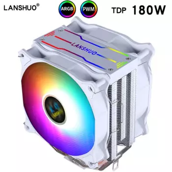 Кулер для процессора ARGB 1155 мм с 4 тепловыми трубками, бесшумный 4-контактный кулер для процессора ШИМ LGA1200 1366 1700 1356 AM3 AM4 X79 X99 2011, материнская плата P
