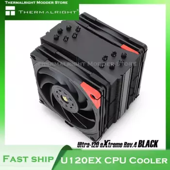 Кулер для процессора Thermalright U120EX, 6 медных трубок с 120 мм 4-контактным ШИМ-вентилятором для Intel 1700 115x2011 2066 AM4, башенный радиатор для компьютера