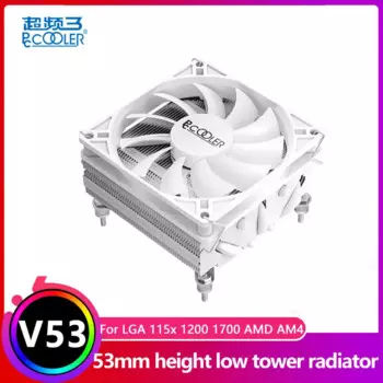 Кулер Pccooler V53 для процессора с 5 тепловыми трубками, 53 мм, для intel LGA 115X 1200 1700 AMD AM4 ITX