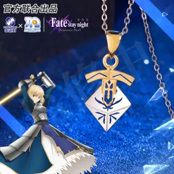 Кулон Fate Stay Night Heaven's Feel Saber Altria Pendragon, кулон из аниме FGO FSN, серебряное 925 пробы ожерелье с крестом, ювелирное изделие, подарок