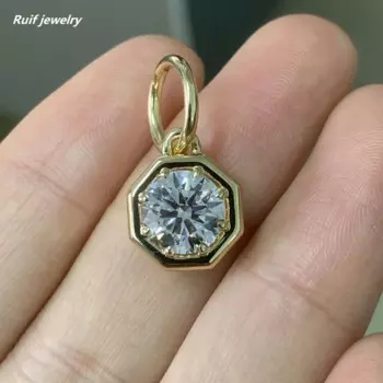 Кулон Ruif из 18-каратного золота с круглым вырезом, с ростом в лаборатории, 2,03ct G VS2, Винтажные Ювелирные украшения для женщин