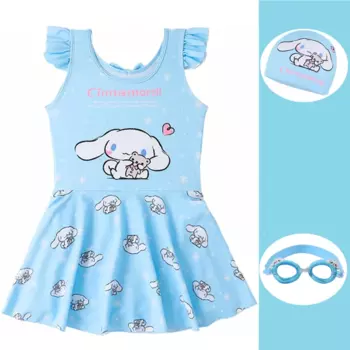 Купальники Cinnamoroll Kuromi Детские купальники костюм Kawaii Hello Kitty My Melody для девочек бикини летняя пляжная одежда для плавания быстросохнущая