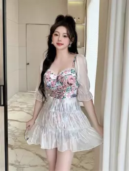 Купальный костюм с покрытием для живота для женщин, облегающее бикини, летняя мода, отдых, свободная посадка, новый продукт