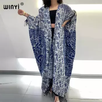 Купальный костюм WINYI женский зимний кафтан из пашмины с кисточками длинное пальто Свободное пальто с отворотом толстое теплое повседневное плюшевое уличное кимоно