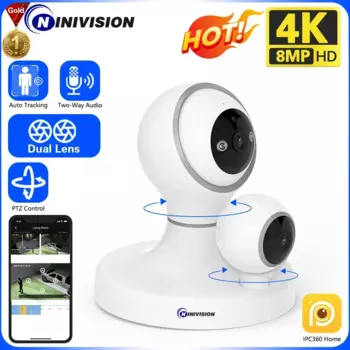 Купольная IP-камера видеонаблюдения, 4K, 8 Мп, 360 °