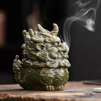 Курильницы Lucky Kylin, держатель для благовоний Dragon, курильница из сандалового дерева, поделки для домашнего декора, фэншуй, сказочный, дикий зверь