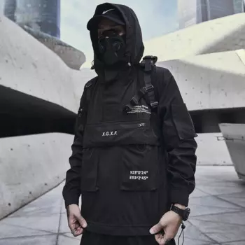 Куртка-карго AOGZ Dark, уличная одежда, тактический функциональный пуловер, худи с несколькими карманами в стиле Харадзюку, ветровка, куртка-бомбер