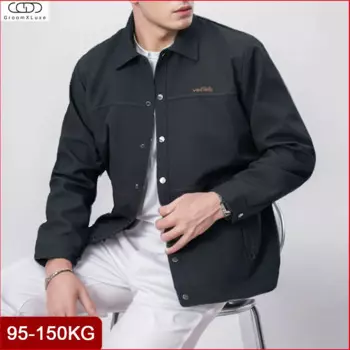 Куртка мужская оверсайз с вышивкой, 95 кг-150 кг