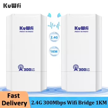 KuWFi 2,4G 300 Мбит/с уличный повторитель Wi-Fi удлинитель дальнего действия беспроводной мост Wi-Fi покрытие точка доступа к точке 1 км
