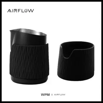 Кувшин для молока AIRFLOW и WPM, 450 мл, кувшин для вспенивания молока, нержавеющая сталь без ручки, вспениватель молока, инструменты для домашнего бариста Latte Art