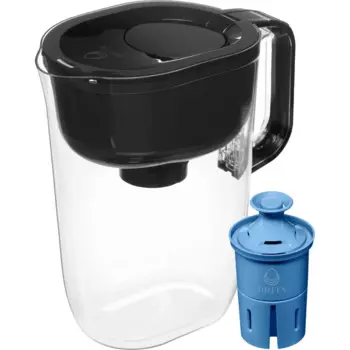 Кувшин для водяного фильтра с 10 большими чашками с 1 фильтром Brita Elite, изготовлен без BPA, черный