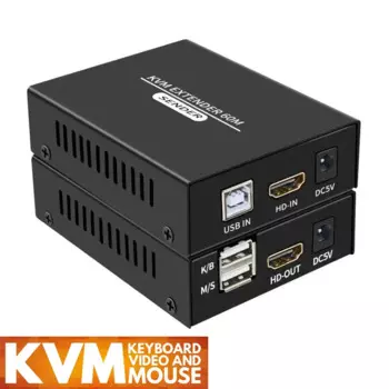 Квм-удлинитель 60 м HDMI, кабель категории 5e Cat6, 1080P, HDMI, USB, Ethernet-удлинитель, комплект приемника передатчика, поддержка USB-клавиатуры, мыши
