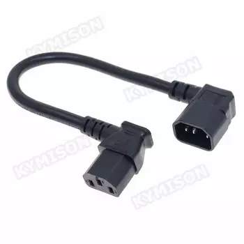 KYMISON Угловой удлинитель питания C13-C14 черный 0.3 м