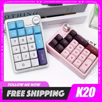 Kzzi K20 цифровая клавиатура 19keys Беспроводная Bluetooth пользовательская ручка клавиатуры Rgb Мини Кнопка игровая механическая клавиатура Hotswap ПК