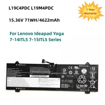 L19C4PDC Аккумулятор для ноутбука Lenovo Ideapad Yoga 7-14ITL5 7-15ITL5 Series 5B10Z26482 L19L4PDC 15,36 В 4622 мАч