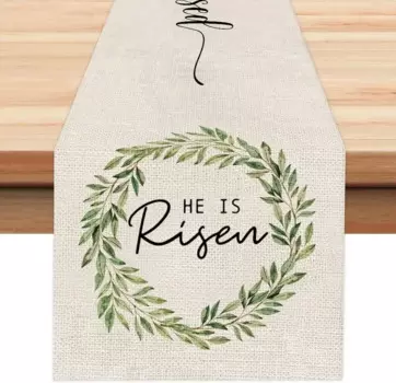 Льняная скатерть-дорожка He Is Risen