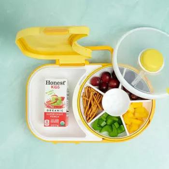 Ланч-бокс в стиле Bento со спиннером для закусок, разделенным контейнером для обеда с 6 отделениями, включая поднос для сэндвичей и фрукты