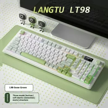 Langtu L98 Беспроводная игровая Офисная Клавиатура Bluetooth три режима Rgb с кнопкой экрана игровая Бесшумная клавиатура Компьютерные периферийные устройства