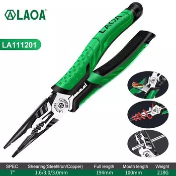LAOA Многофункциональные Плоскогубцы Для Зачистки Проводов, Диагональные Клещи, Длинный Нос, Боковой Резак, Кабельный Резак