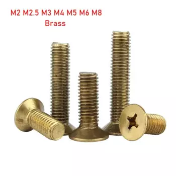 Латунные винты с потайной головкой Phillips M2-M8